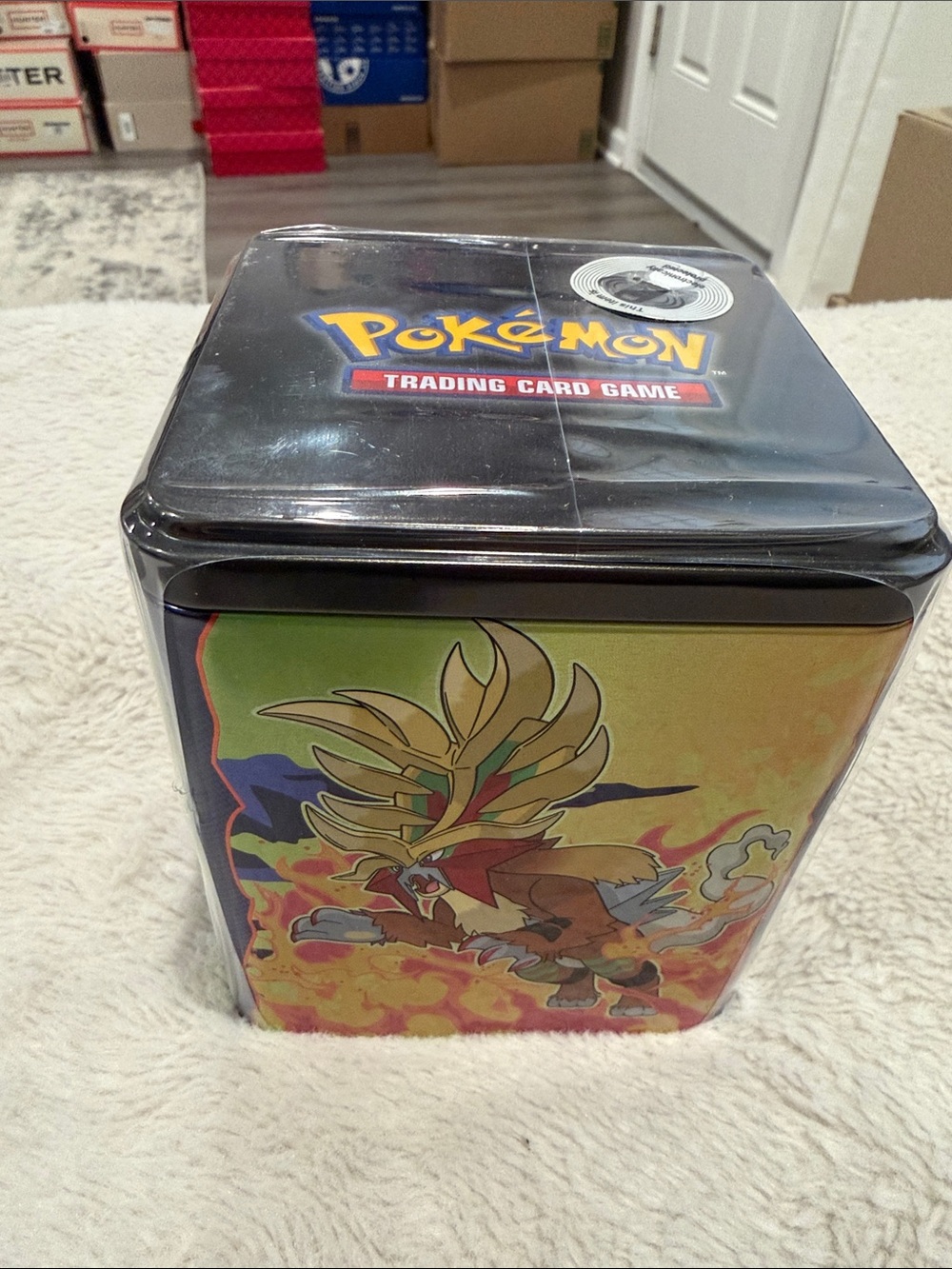 Pokemon Tin Box with Multicolor Blaze Artwork (Black Lid)